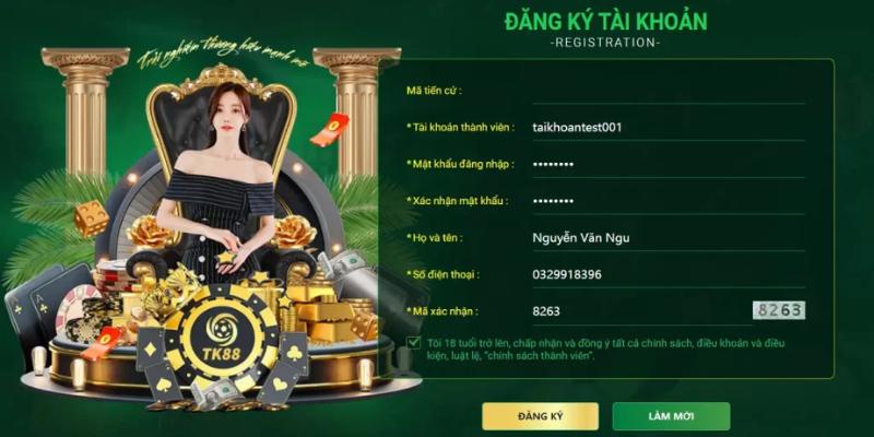 Hướng dẫn tạo tài khoản TK88 siêu nhanh