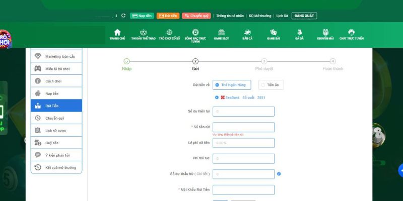 Các bước để rút tiền tại trang cá cược cực đơn giản 